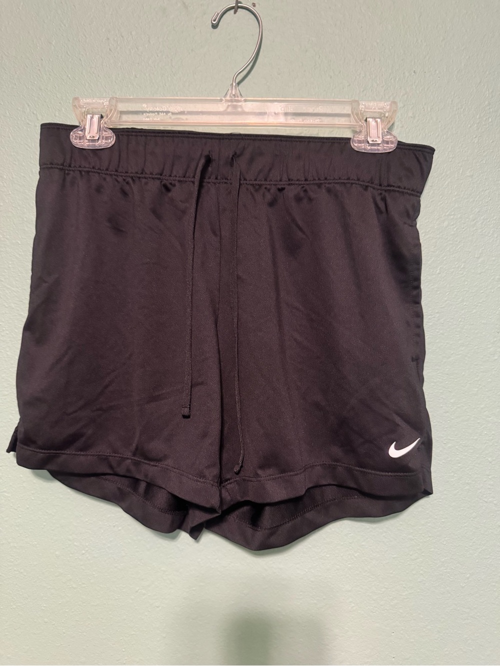 Nike Black Women’s Athletic Running Shorts with White Swoosh